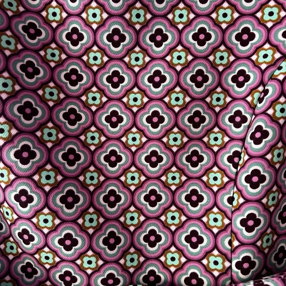 Zara Retro Print Open Back Mini Dress Pink Size Med preppy 70s mod belted barbie - Picture 3 of 16